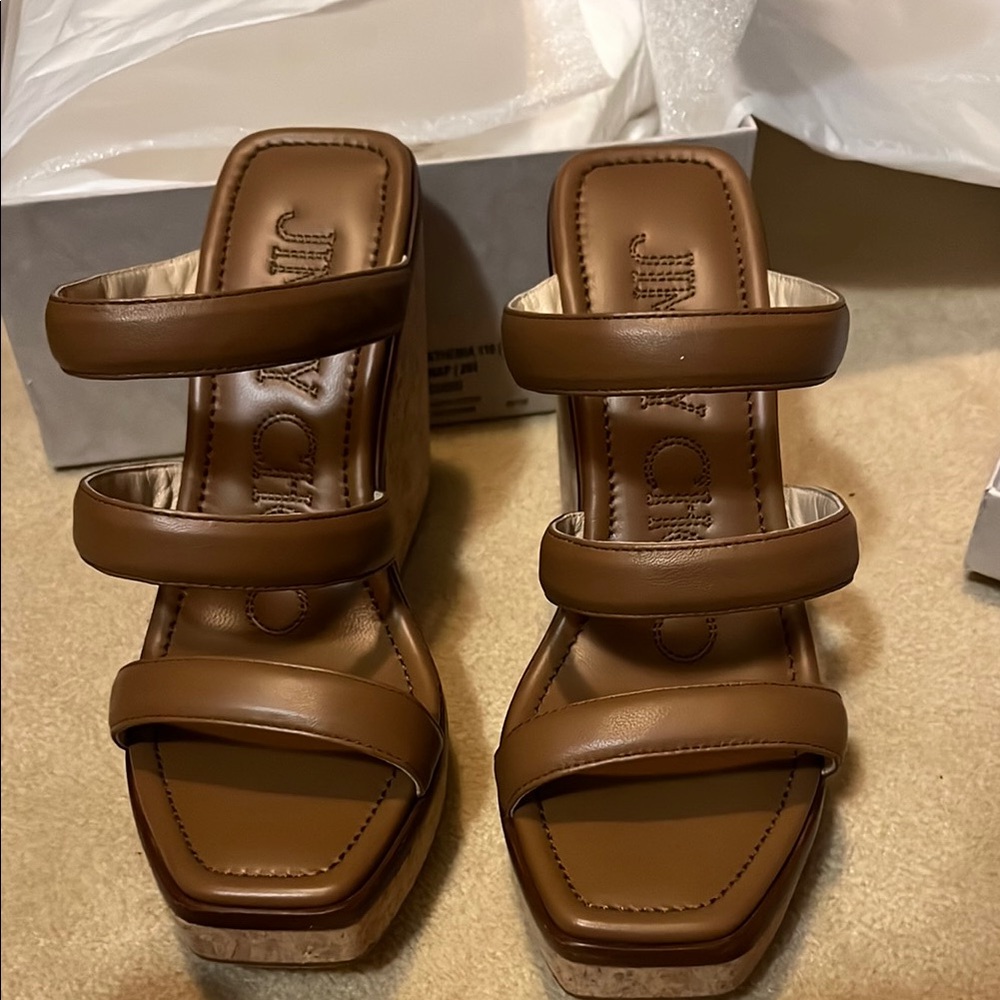 Jimmy Choo Tan Platform Sandals